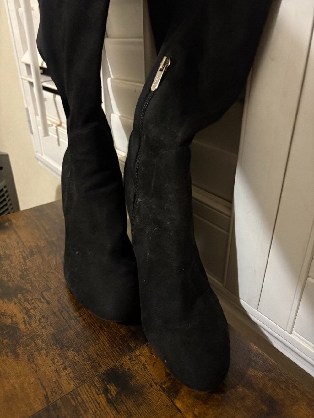 Circus NY by Sam Edelman Black Knee-High Block-Heel Dress Boots (US Size 11)